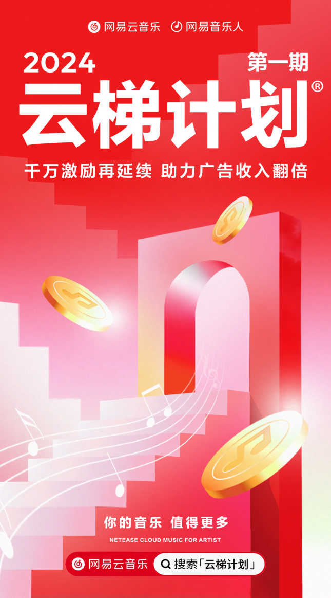 网易云音乐全新推出「云梯计划2024」现金+服务升级助力音乐人前行